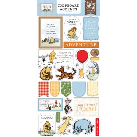 Echo Park Winnie The Pooh Chipboard 6"X12" Chipboard Accents (1 ív)