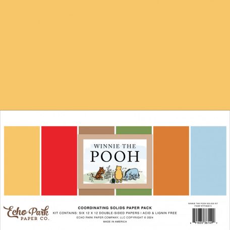 Echo Park Winnie The Pooh Papírkészlet 12" (30 cm) Coordinating Solids Paper Pack (6 lap)