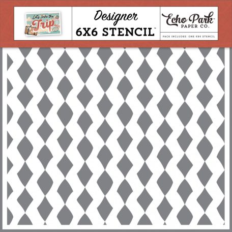 Echo Park Let's Take The Trip Checkerboard Stencil 6" (15 cm) Designer Stencil (1 db)