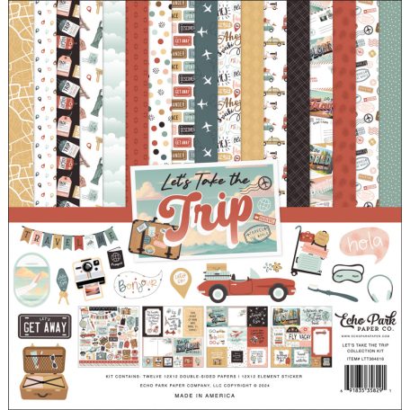 Echo Park Let's Take The Trip Scrapbook papírkészlet 12" (30 cm) Collection Kit (1 csomag)