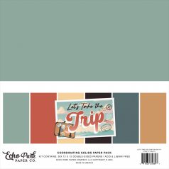   Echo Park Let's Take The Trip Papírkészlet 12" (30 cm) Coordinating Solids Paper Pack (6 lap)