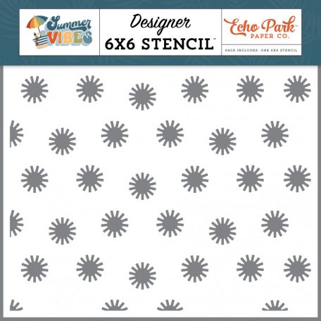 Echo Park Summer Vibes Summer Fun Sun Stencil 6" (15 cm) Designer Stencil (1 db)