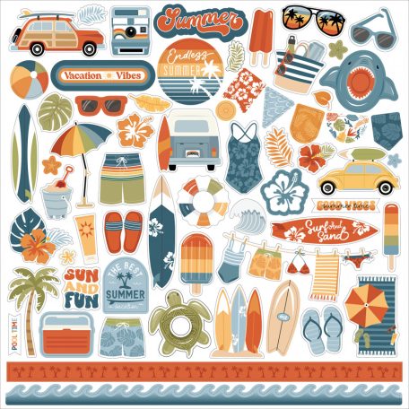 Echo Park Summer Vibes Matrica 12" (30 cm) Cardstock Stickers (1 ív)