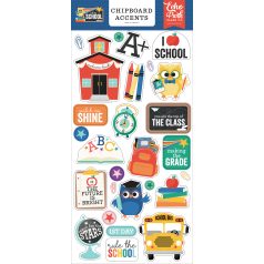   Echo Park Off To School Chipboard 6"X12" Chipboard Accents (1 ív)