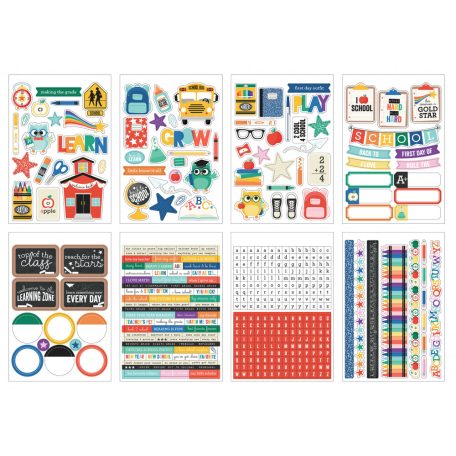 Echo Park Off To School Matrica készlet Sticker Book (16 ív)