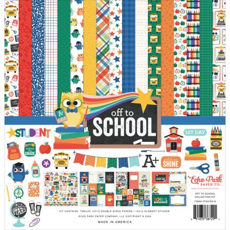 Echo Park Off To School Scrapbook papírkészlet 12" (30 cm) Collection Kit (1 csomag)