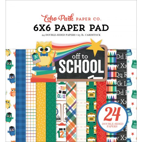 Echo Park Off To School Scrapbook papírkészlet 6" (15 cm) Paper Pack (24 lap)