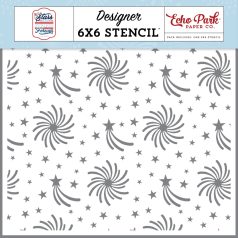   Echo Park Stars And Stripes Forever Firework Sky Stencil 6" (15 cm) Designer Stencil (1 db)