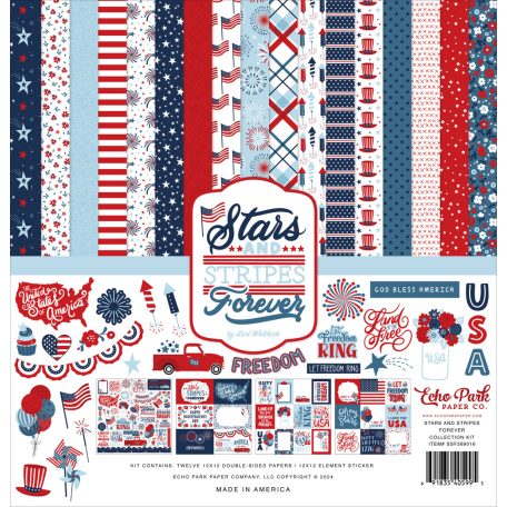 Echo Park Stars And Stripes Forever Scrapbook papírkészlet 12" (30 cm) Collection Kit (1 csomag)