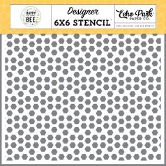   Echo Park Happy As Can Bee Hello Honeycomb Stencil 6" (15 cm) Designer Stencil (1 db)