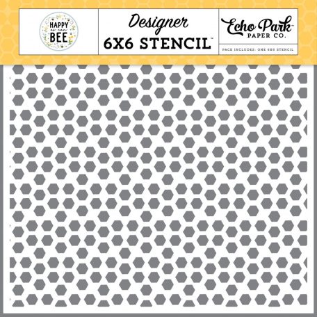 Echo Park Happy As Can Bee Hello Honeycomb Stencil 6" (15 cm) Designer Stencil (1 db)