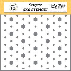   Echo Park Happy As Can Bee Humble Hexagon Stencil 6" (15 cm) Designer Stencil (1 db)