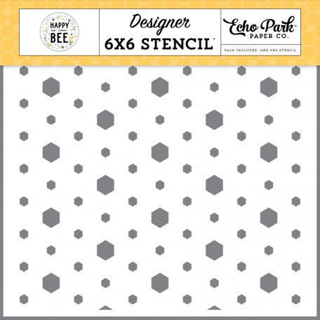 Echo Park Happy As Can Bee Humble Hexagon Stencil 6" (15 cm) Designer Stencil (1 db)