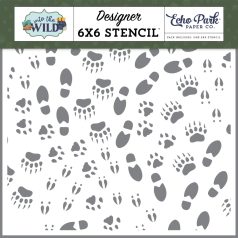   Echo Park Into The Wild Trail Tracks Stencil 6" (15 cm) Designer Stencil (1 db)