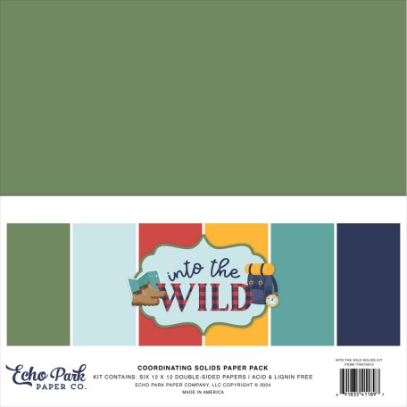 Echo Park Into The Wild Papírkészlet 12" (30 cm) Coordinating Solids Paper Pack (6 lap)