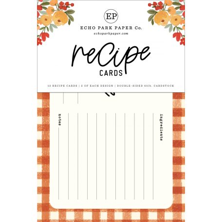 Echo Park Hello Autumn Receptkártya  Recipe Cards (12 lap)