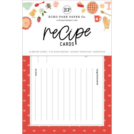 Echo Park Homemade Receptkártya  Recipe Cards (12 lap)