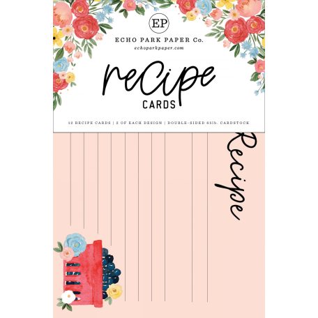 Echo Park Summer Receptkártya  Recipe Cards (12 lap)