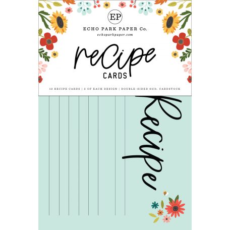 Echo Park Sunflower Summer Receptkártya  Recipe Cards (12 lap)