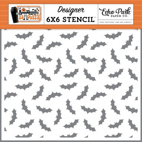 Echo Park Spooktacular Halloween Bats Bats Bats Stencil 6" (15 cm) Designer Stencil (1 db)