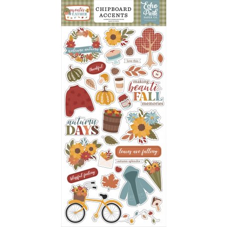 Echo Park Sweater Weather Chipboard 6"X12" Chipboard Accents (1 ív)