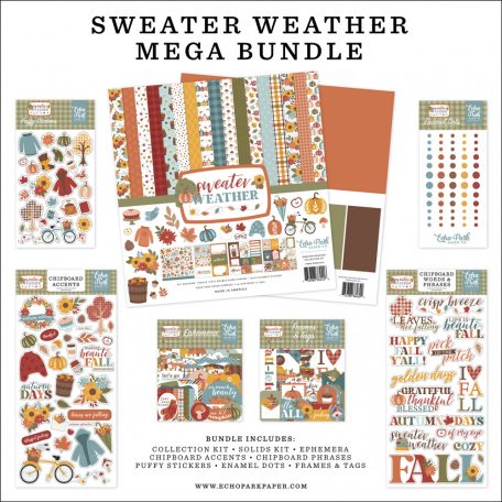 Echo Park Sweater Weather Scrapbook alkotócsomag 12" (30 cm) Mega Bundle (1 csomag)