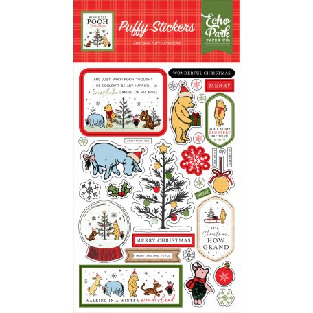 Echo Park Winnie The Pooh Christmas Pufi matrica Puffy Stickers (1 ív)