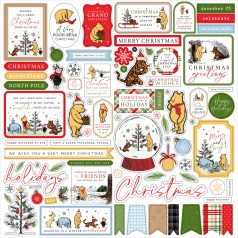   Echo Park Winnie The Pooh Christmas Matrica 12" (30 cm) Cardstock Stickers (1 ív)