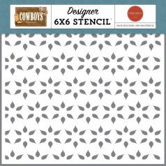   Carta Bella Cowboys Best Of The West Flower Stencil 6" (15 cm) Designer Stencil (1 db)