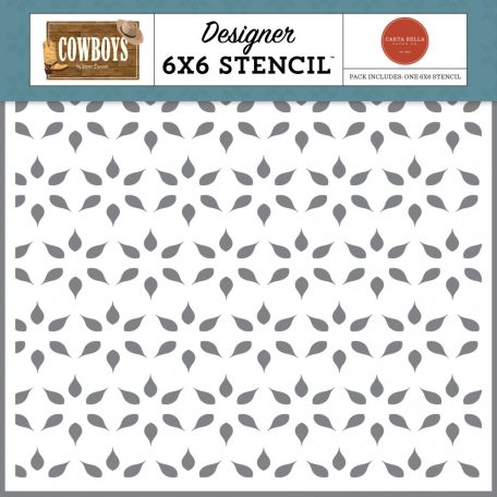 Carta Bella Cowboys Best Of The West Flower Stencil 6" (15 cm) Designer Stencil (1 db)