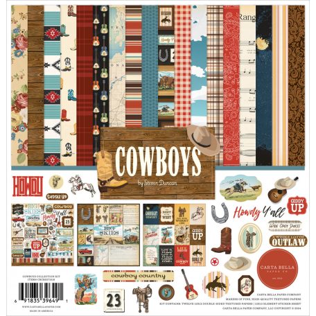 Carta Bella Cowboys Scrapbook papírkészlet 12" (30 cm) Collection Kit (1 csomag)