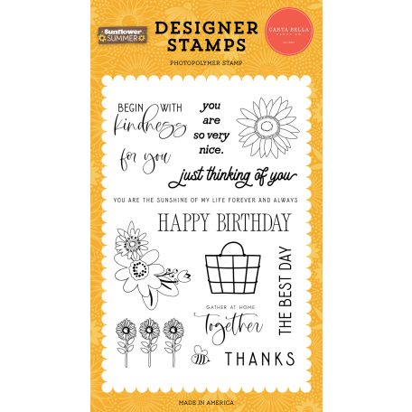 Carta Bella Sunflower Summer Begin With Kindness Szilikonbélyegző Clear Stamps (1 db)