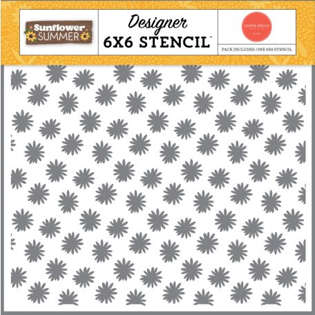 Carta Bella Sunflower Summer Always Shine Flowers Stencil 6" (15 cm) Designer Stencil (1 db)