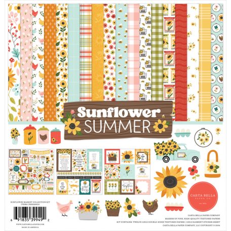 Carta Bella Sunflower Summer Scrapbook papírkészlet 12" (30 cm) Collection Kit (1 csomag)