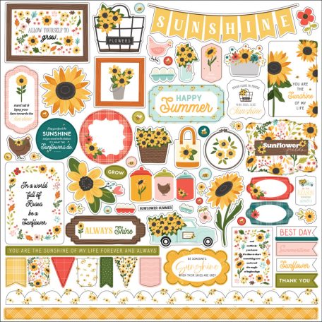 Carta Bella Sunflower Summer Matrica 12" (30 cm) Cardstock Stickers (1 ív)