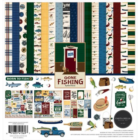 Carta Bella Gone Fishing Scrapbook papírkészlet 12" (30 cm) Collection Kit (1 csomag)