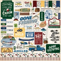   Carta Bella Gone Fishing Matrica 12" (30 cm) Cardstock Stickers (1 ív)