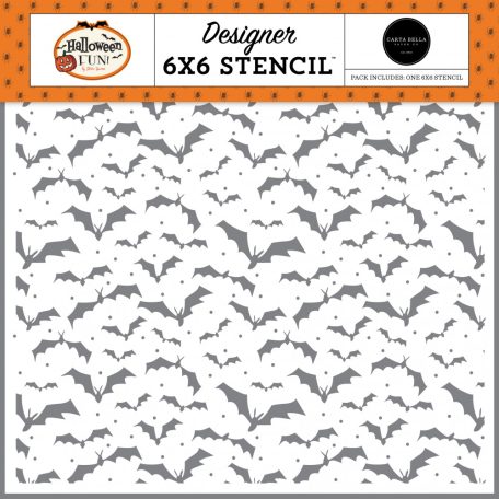 Carta Bella Halloween Fun Bats Into The Night Stencil 6" (15 cm) Designer Stencil (1 db)