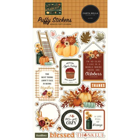 Carta Bella Harvest Pufi matrica Puffy Stickers (1 ív)