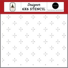   Carta Bella A Vintage Christmas Peaceful Diamonds Stencil 6" (15 cm) Designer Stencil (1 db)