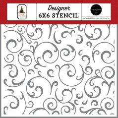   Carta Bella A Vintage Christmas Season Greetings Swirls Stencil 6" (15 cm) Designer Stencil (1 db)