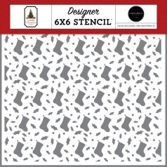   Carta Bella A Vintage Christmas Stockings Were Hung Stencil 6" (15 cm) Designer Stencil (1 db)