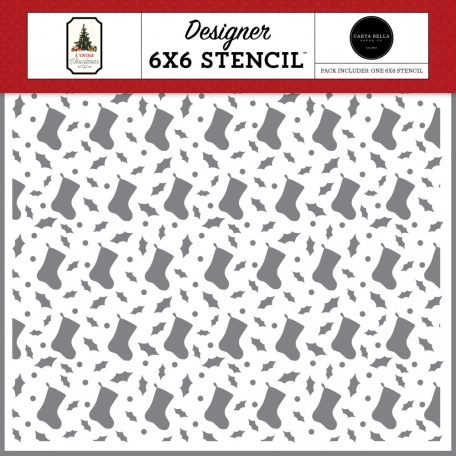 Carta Bella A Vintage Christmas Stockings Were Hung Stencil 6" (15 cm) Designer Stencil (1 db)