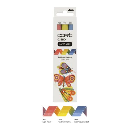 Copic Alkoholos marker készlet Brilliant Palette Copic Ciao "LAYER & MIX" 2D Set (3 db)