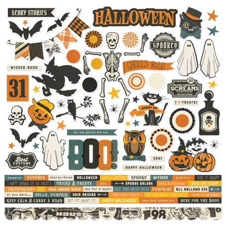 Simple Stories Simple Vintage Scary Stories Matrica Cardstock Stickers 12" (30 cm) 1 ív