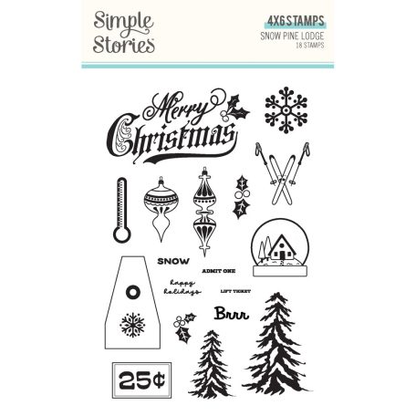 Simple Stories Snow Pine Lodge Szilikonbélyegző Clear Stamps 1 csomag