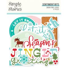   Simple Stories Snow Pine Lodge Kivágatok Sentiment Bits & Pieces 1 csomag