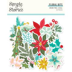   Simple Stories Snow Pine Lodge Kivágatok Floral Bits & Pieces 1 csomag