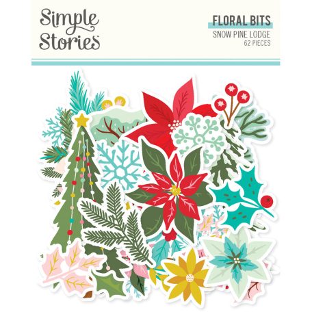 Simple Stories Snow Pine Lodge Kivágatok Floral Bits & Pieces 1 csomag