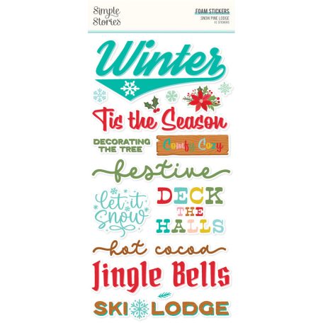 Simple Stories Snow Pine Lodge Matrica Foam Stickers 2 ív